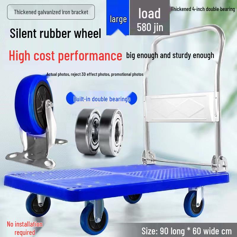 Portable Folding Flatbed Hand Cart for Shopping and Transport