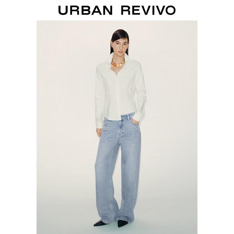 UR Women's Beaded Rhinestone Washed Denim Jeans