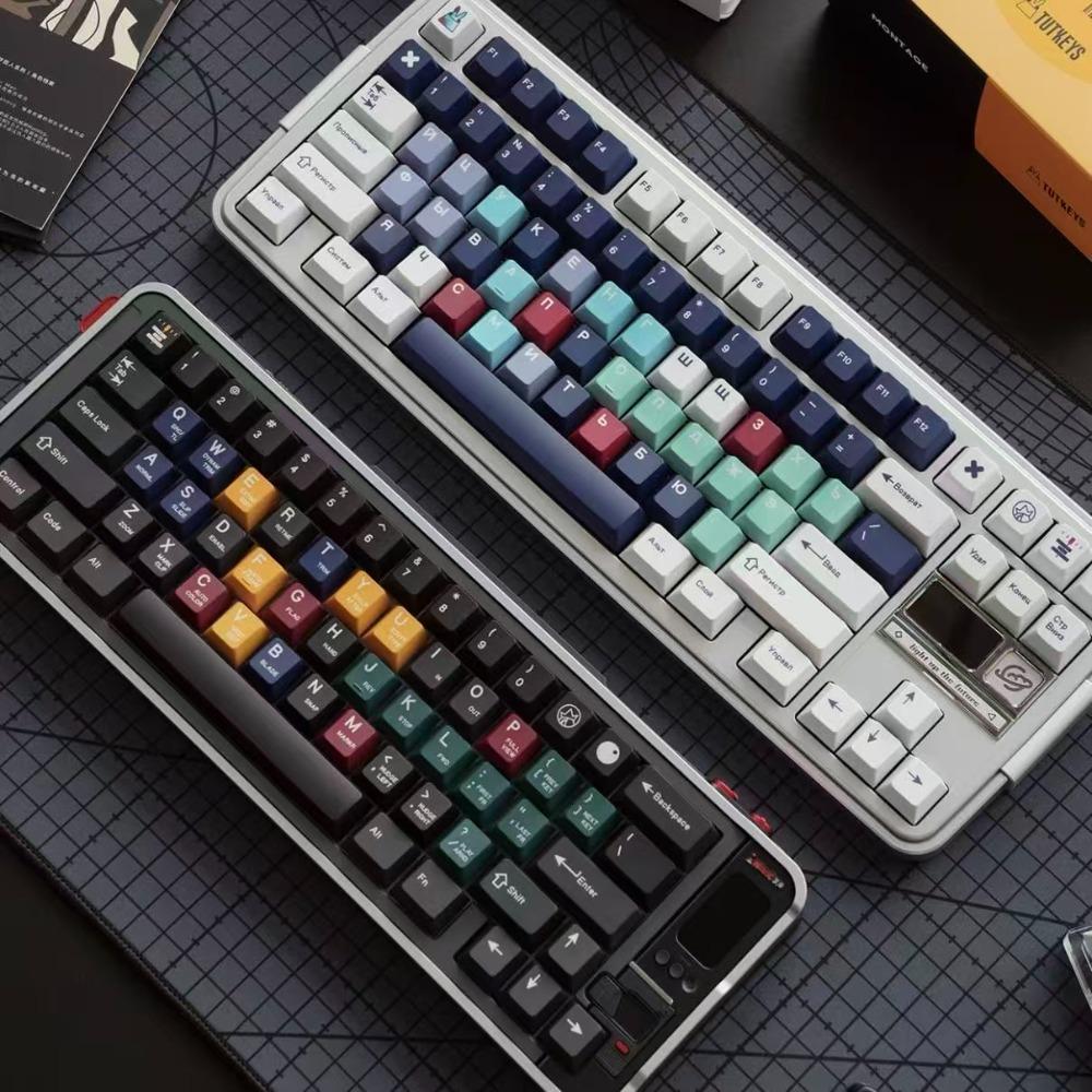 TUTKEY&Soya Montage Theme Keycap PBT 171Key Custom Retro Personalized Keyboard Cap Cherry Profile KeyCap for Mechanical Keyboard