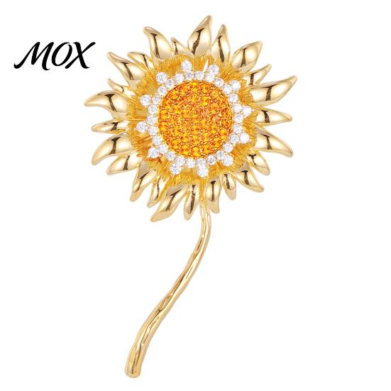 Everyday Wear Brooch Rhinestone Sunflower Pin for Women, Golden Flower Lapel Suit Long-lasting Dress Scarf Hat Bag Decoration, Clothing Accessory Gift