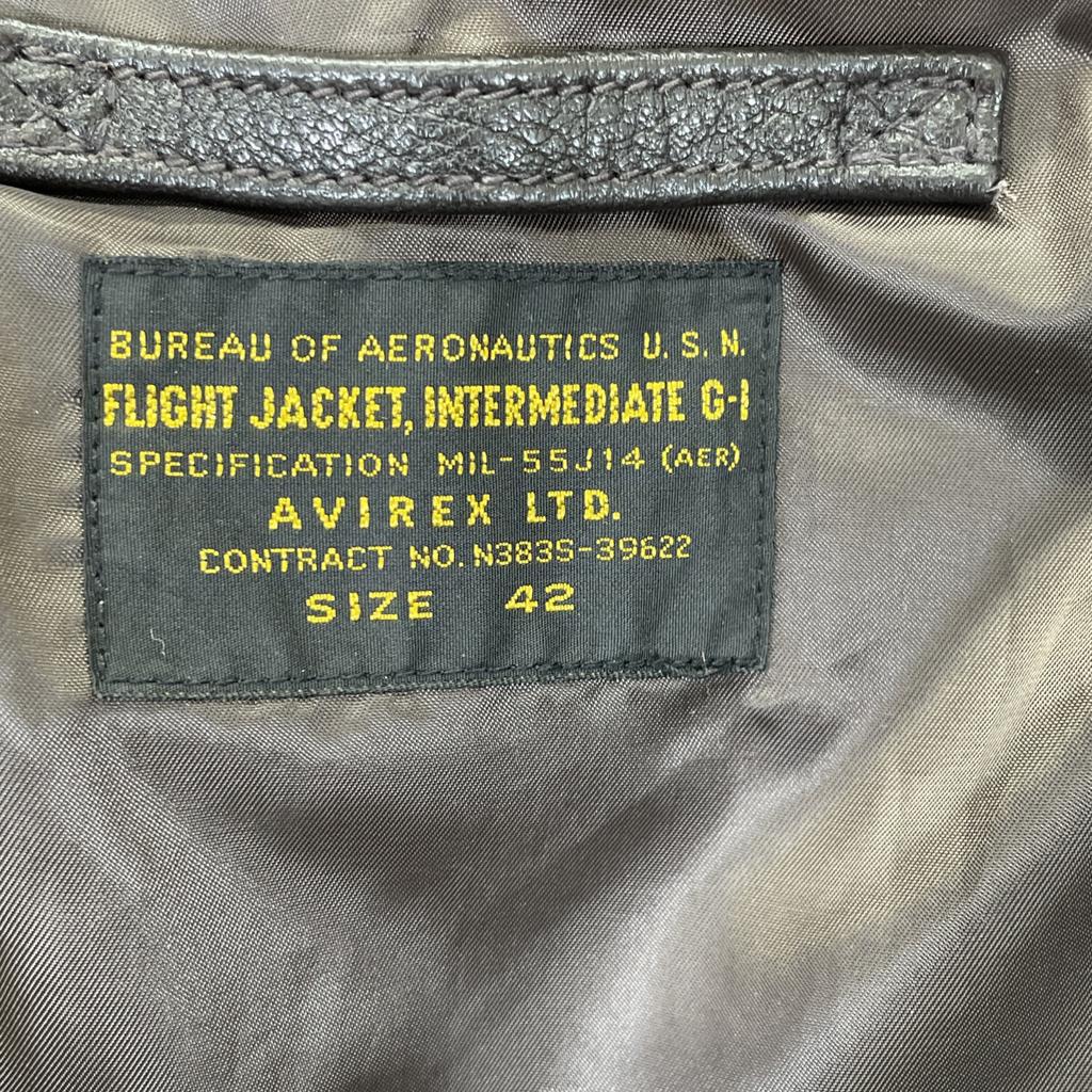 AVIREX Siyah 6101063 KEÇİ G-1 TOP GUN Keçi Derisi G-1 Uçuş 40 Uçuş Ceketi Ceket 42 Kahverengi Kullanılmış