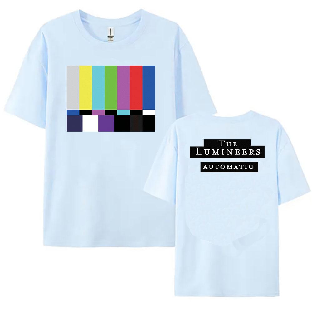 Automatic Album Tee The Lumineers Rock Band Tshirts Short Sleeve Cotton Fashion T-shirt Loose Casual Women Men Clothes Print Top