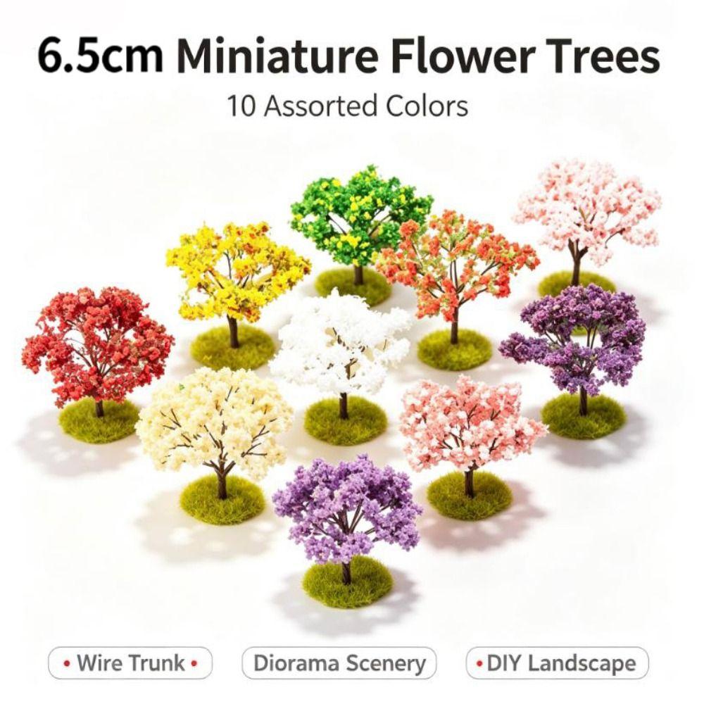 5pcs Artificial Pink Iron Wire Flower Tree 6.5cm Home Houses Decoration Outdoor Adventure Camping