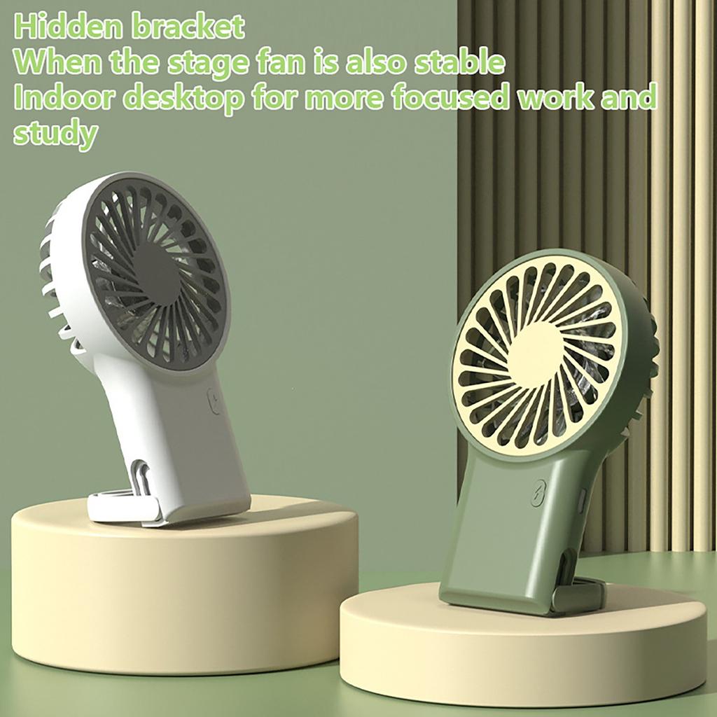 Portable Handheld Fan With Hanging Hook – USB Rechargeable Personal Fan For Outdoor Travel & Desk Use