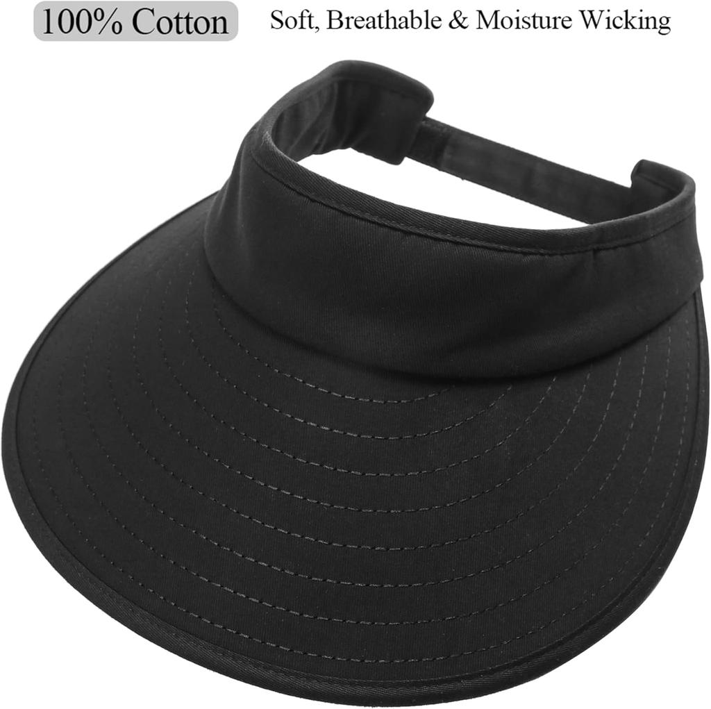 Women Large Brim Sun Visor Hat, UV Protection, Summer Beach Cap