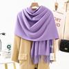 Wool Cashmere Scarf for Girls High End Solid Color Scarf Versatile Thickened Winter Imitation Cashmere Scarf