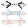 Elegant Lace Trim Rabbits Ears Headband with Bowknot Design For Fashion Forward Women Halloween and Anime Maid Headwear