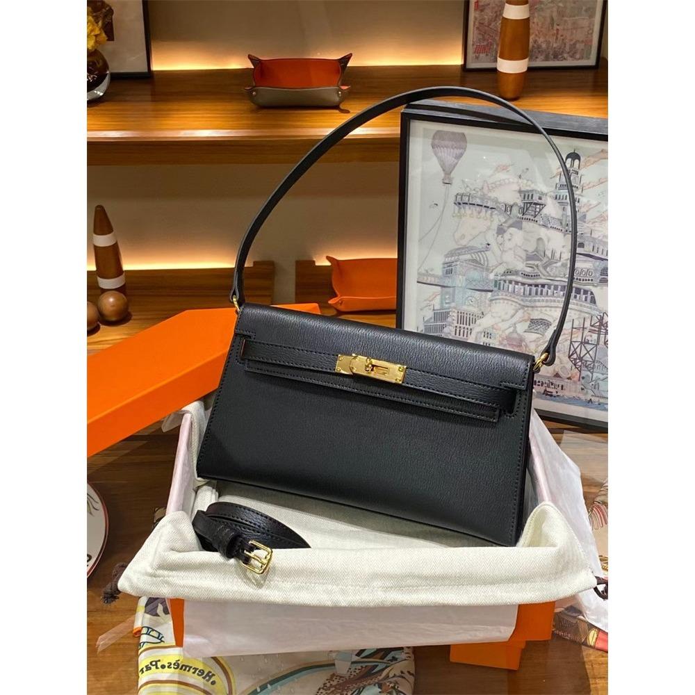 2023 Nowa torba KLelan z wzorem kóz, pod pachę, na jedno ramię, crossbody, damska, pozioma, retro, kopertówka, skóra kozia