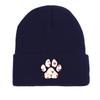 Dog Cat Paw Print Heart Knit Hat Beanie, Valentine's Day "XOXO LOVE KISS", Cozy Stylish Knitted Cap Beanie