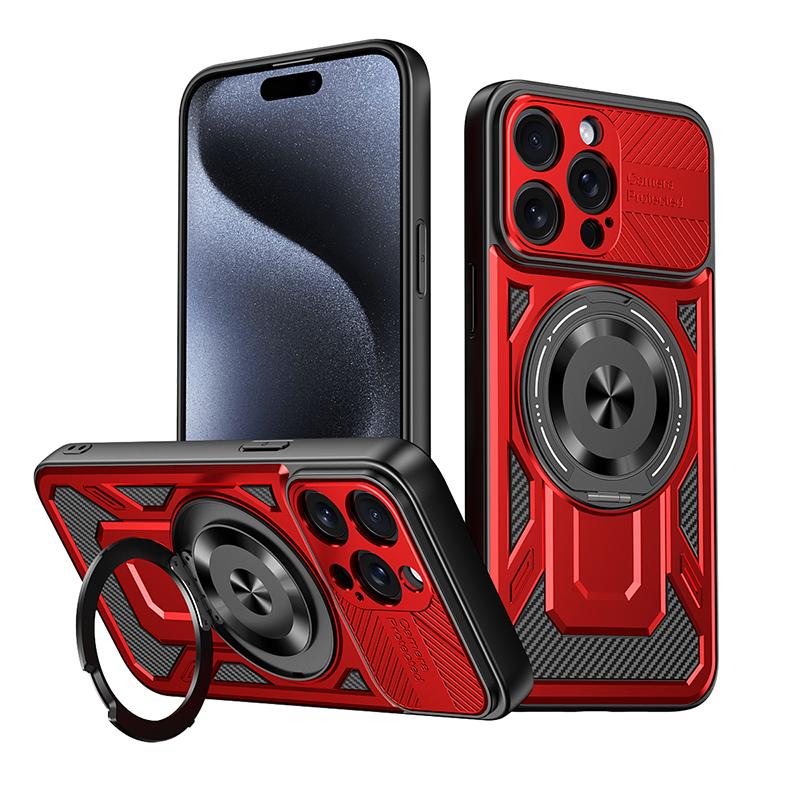 Magsafe Magnetic 360 ° Rotating Metal Car Bracket Ring Armor Phone Case For iPhone 16 Pro Max 14 11 12 13 15 Pro Max Back Cover