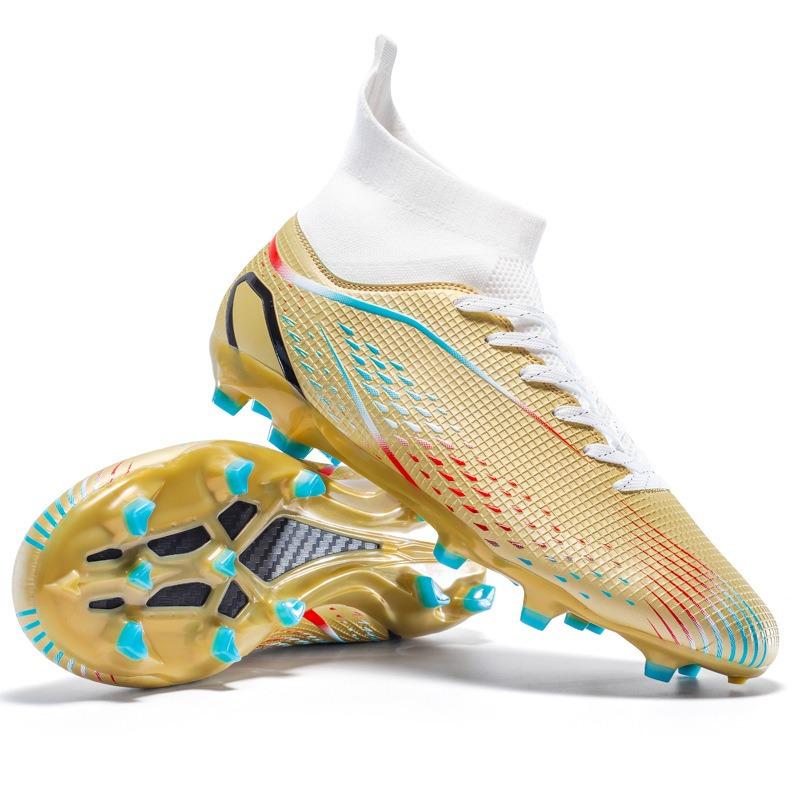 High-top Football Shoes Men's and Women's Indoor and Outdoor Broken Nail Sneakers Long Nail Non-slip Adult Grass Professional Training Shoes