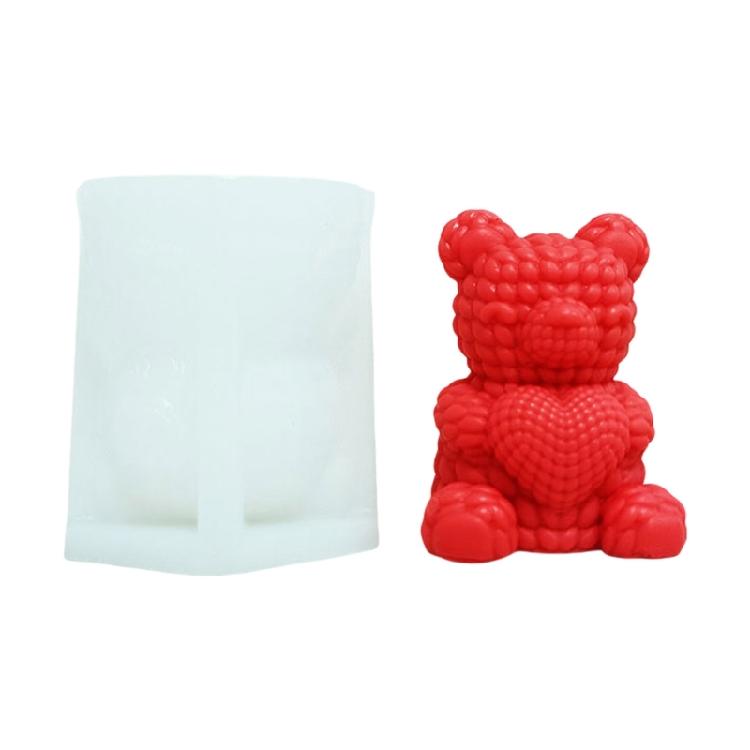 Creative Bear Silicone Candle Mold Flexible Silicone Bear Shape Mold for Easy Demolding Handcrafts and DIY Projects S