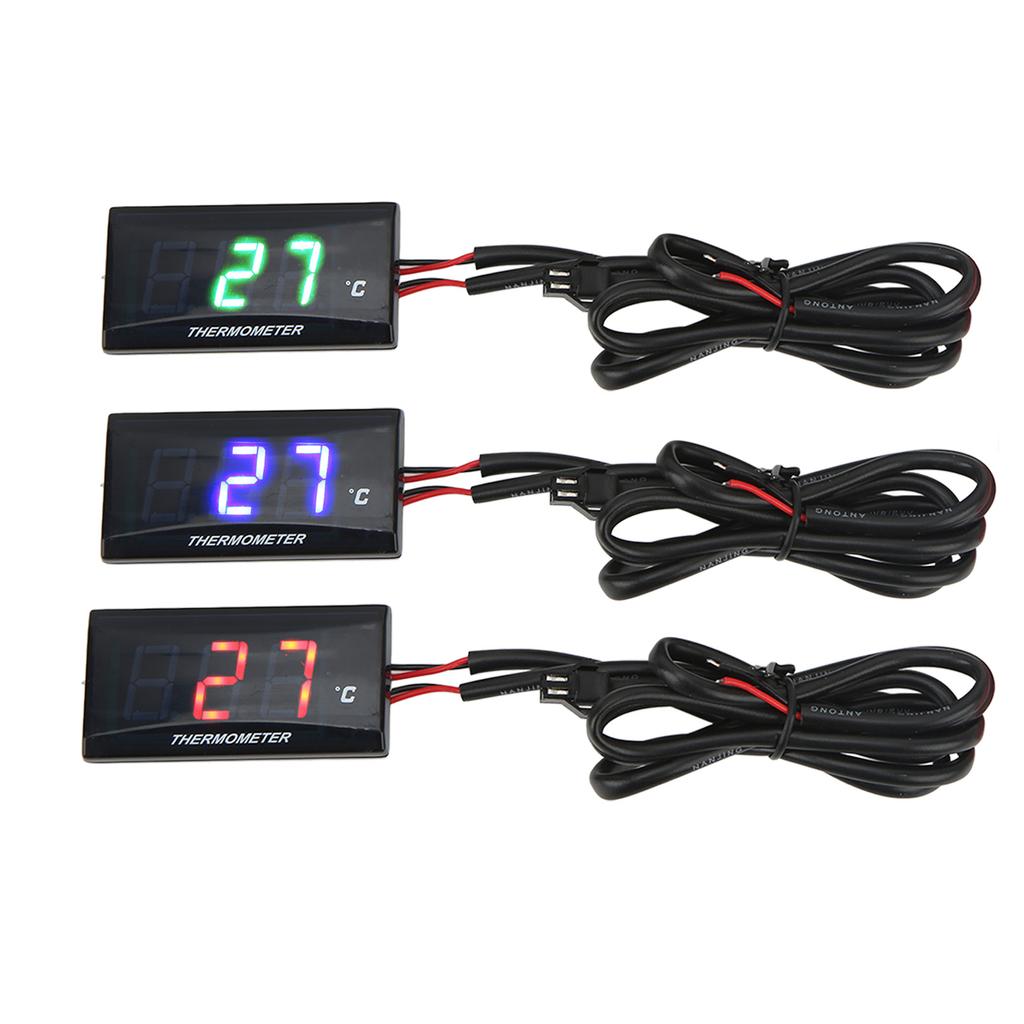 Motorcycle DC12V LCD Screen Slim Water Temperature Gauge With 16mm Tee for Motorbike