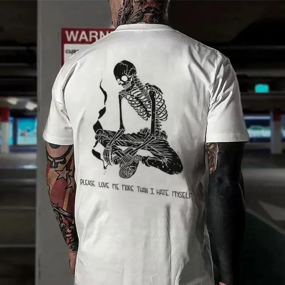 Hot Selling Men's Summer Breathable Sweat-Absorbing New T-shirt Weird Pattern Printing Quick Drying Sports Letter Casual Short