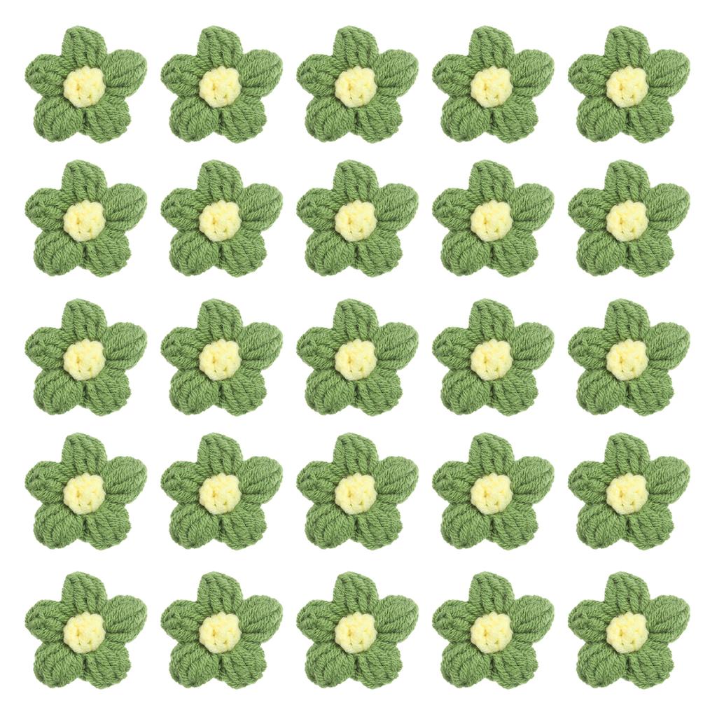 36pcs Crochet Flowers Applique Flowers for Craft Sewing Crochet Flowers Bouquet  DIY Hair Clothes Party Craft Christmas Decor