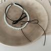 Leather Bow Pearl Double Necklace Women'S Design Sense High Fashion Trend Personality Versatile Neck Chain Collarbone Chain
