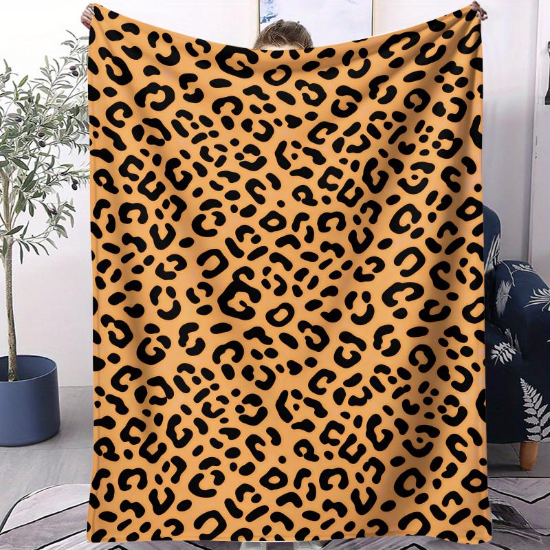 Trendy Leopard Print Blanket Flannel Blanket Throw Blanket Warm Blanket Gift Blanket Adult Sofa Decor