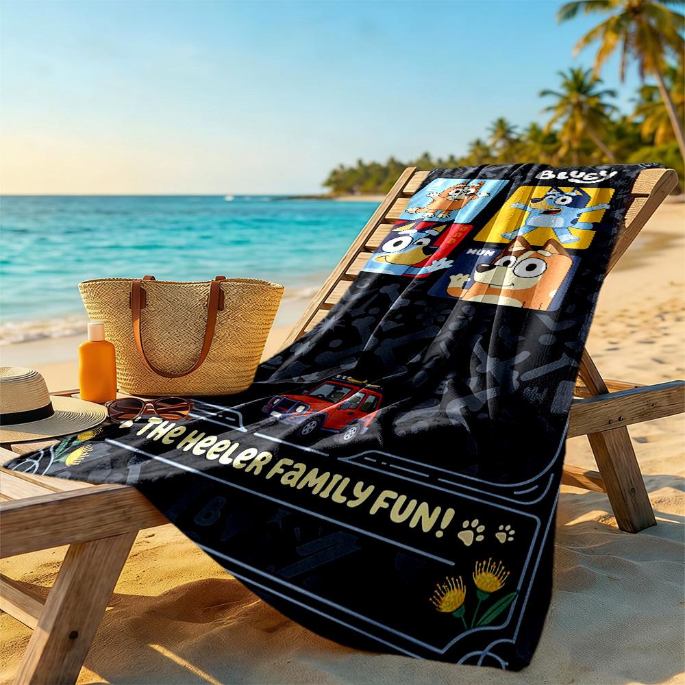 Bluey Beach Towel High Absorbency & Quick-Dry Comfortable Lightweight
