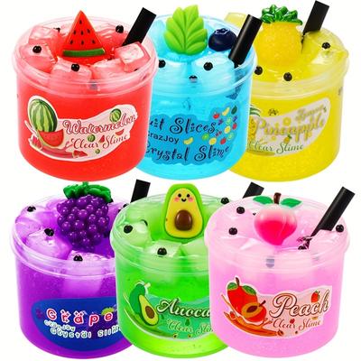 2,37 oz Klarer Gelee-Würfel Knuspriger Schleim Bausatz Weiche Wassermelone Dehnbar Nicht klebrig DIY Kristallschlamm Anhänger Schleim Partygeschenke Geschenke