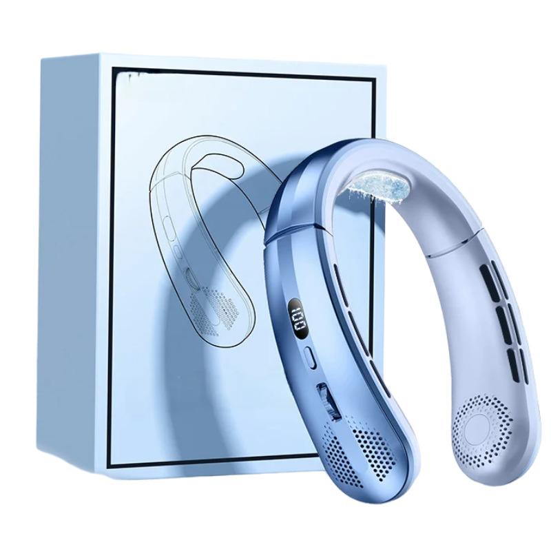 Hanging Neck Portable Bladeless Fan Wind Power Digital Display Usb Charging Cooling Fan Outdoor Sports Hanging Fan Cooler