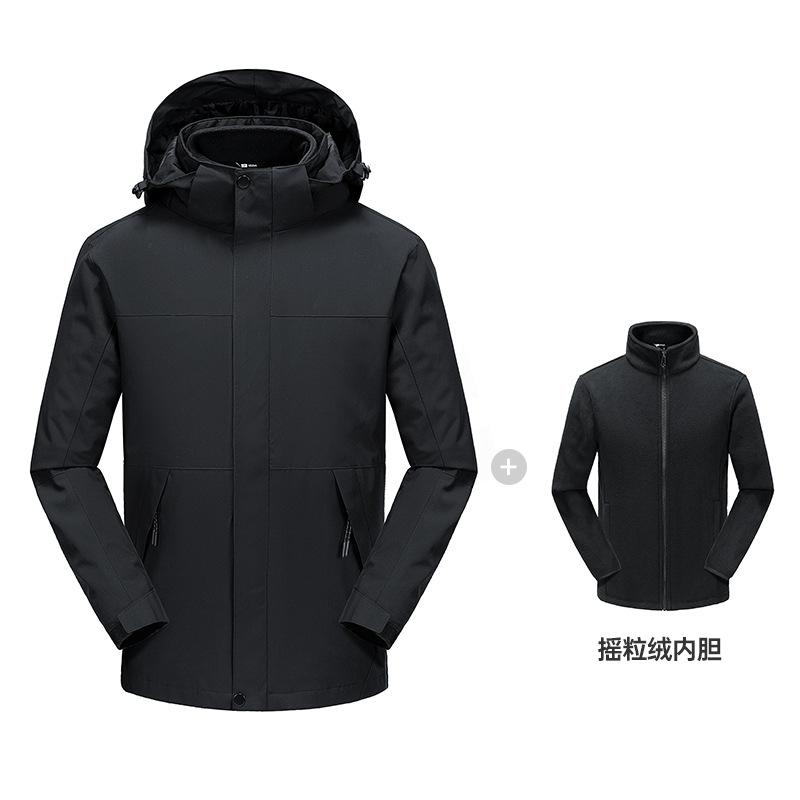

Four-proof jacket Women s three-in-one removable men s outdoor camping oil-proof and anti-fouling jacket S