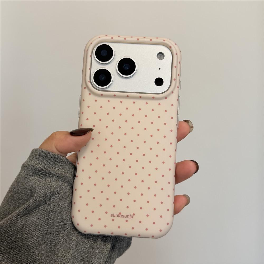 

Polka Dot Soft Full Screen Phone Case for iPhone 17/16ProMax/15Pro/14 Female iPhone 16
