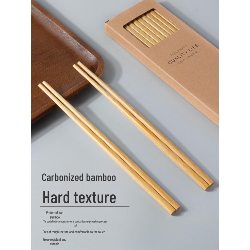 Non-Slip High-Temp Resistant Bamboo Chopsticks for Home & Hot Pot
