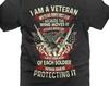 Mens I Am A Veteran T-Shirt USA Patriotic Shirt AR-15 Pro Gun Shirts Father's Day Patriotic Shirts USA Soldier Shirts For Him Dad Husband
