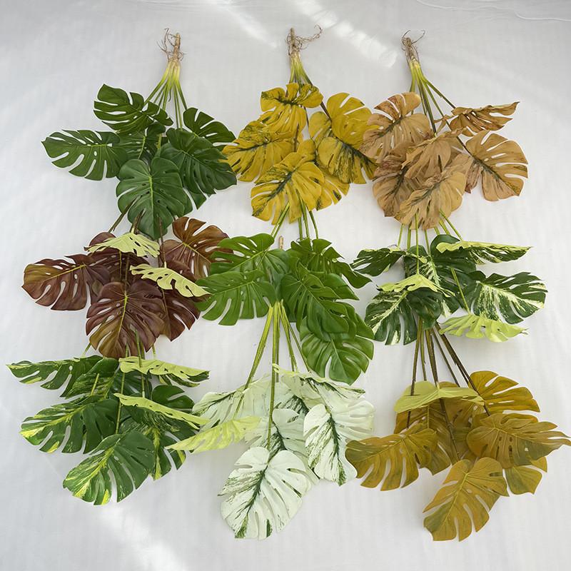Green Leaf Artificial Plant Decor For Home Living Room Background Wall With Realistic Texture