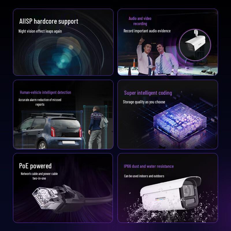 Hikvision 4MP Full-Color Night Vision Network Security Camera CN plug (adapter included)