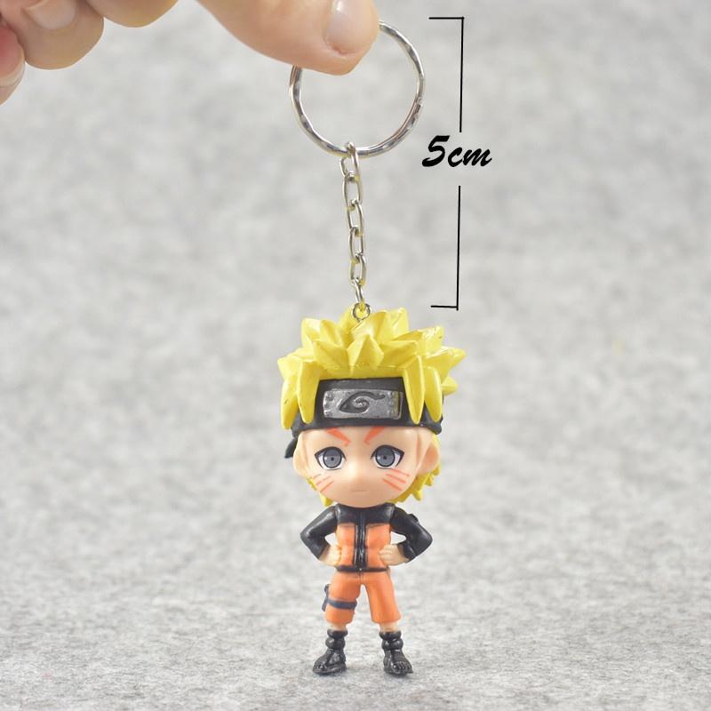 New 6pcs Naruto Pvc Figure Keychain Key Ring Toy Pendant Stylish Anime Cosplay Gift