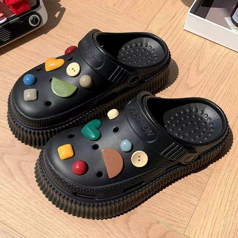 

Slippers outer wear summer women s new casual fashion cover toe cool slippers platform muffin shoes beach shoes 36-37 (one size smaller)