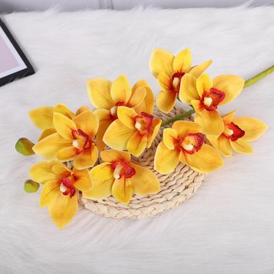 Fake Flower Cymbidium Props Decorate the Flower Window, Feel Wedding Simulation Cymbidium