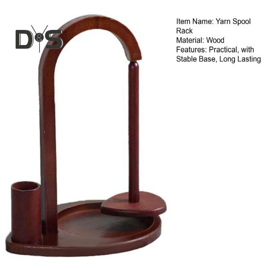 Wooden Yarn Spool Rack with Stable Base Smooth Edge Burr Free Versatile Yarn Ball Dispenser Stand Yarn Spool Rack