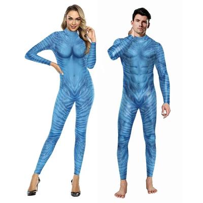 Film Avatar Cosplay Kostume Tematiseret 3D Digital Print Jumpsuit til Mænd og Kvinder 3D Digital Print Jumpsuit Halloween Zentai