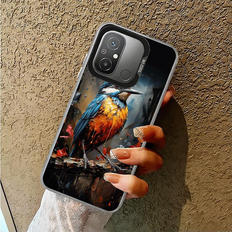Vogel-Ölgemälde-Stil Stoßfeste Handyhülle für Xiaomi Poco X7 X6 X5 X3 Pro F7 Ultra M8 Redmi 15C 15 14C 13C 12C 10C 13 12 10