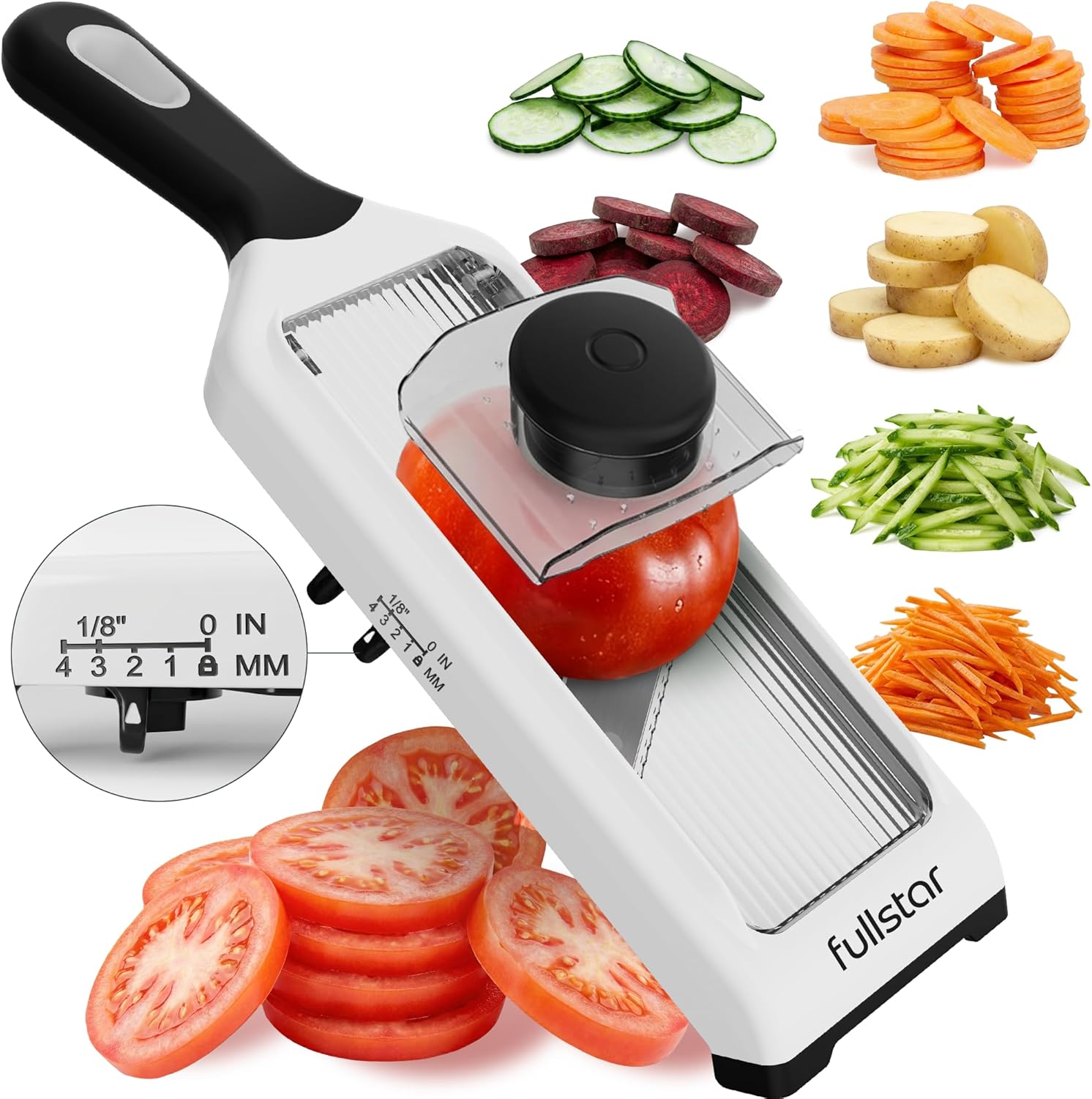-1 Handheld  Slicer for Kitchen - 4 Thickness Settings Vegetable Food Onion Slicer, Julienne Blade, United States