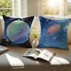 Dreamy Universe Starry SciFi Cushion Cover Pillowcase Antidustmite Invisible Zipper Short Plush Sofa Cushion
