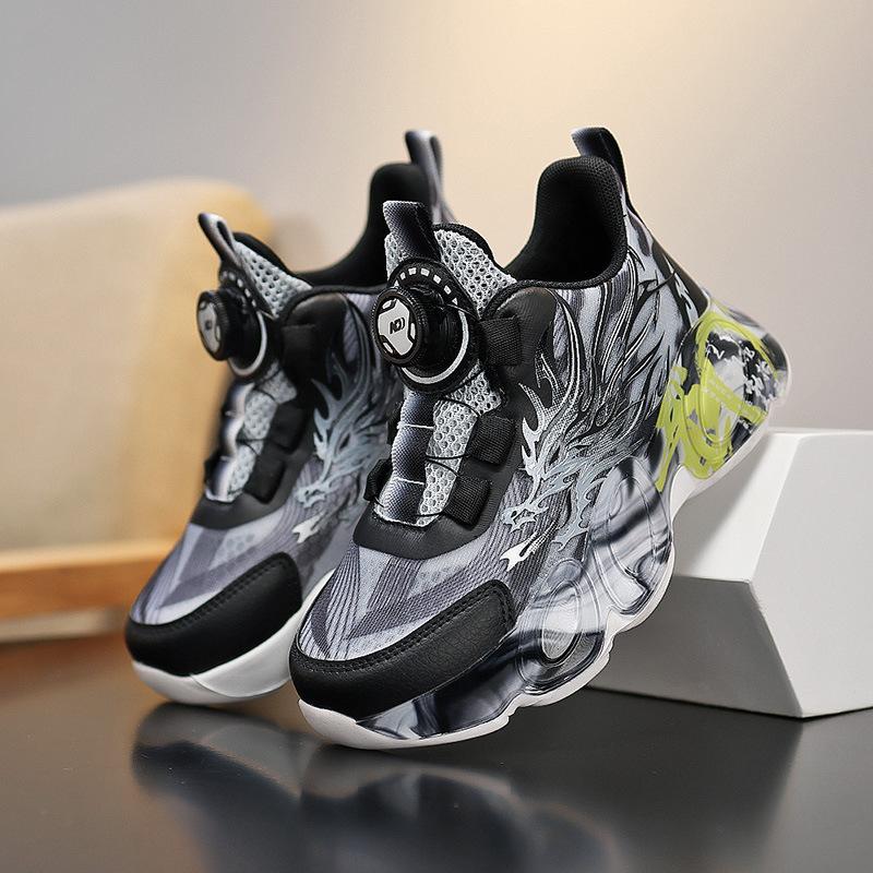 Spring and Autumn New Children's Basketball Shoes Lightweight and Breathable Boys' Sports Shoes Medium and Older Children's Fashion Trend Running