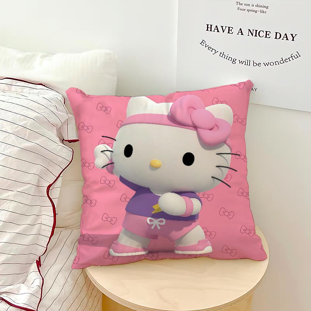 Kawaii Cartoon Cat H-Hello K-Kitty Cute Art Sro Comfortable Soft Pillow Case For Sofa Living Room Home Decor Protective Covers