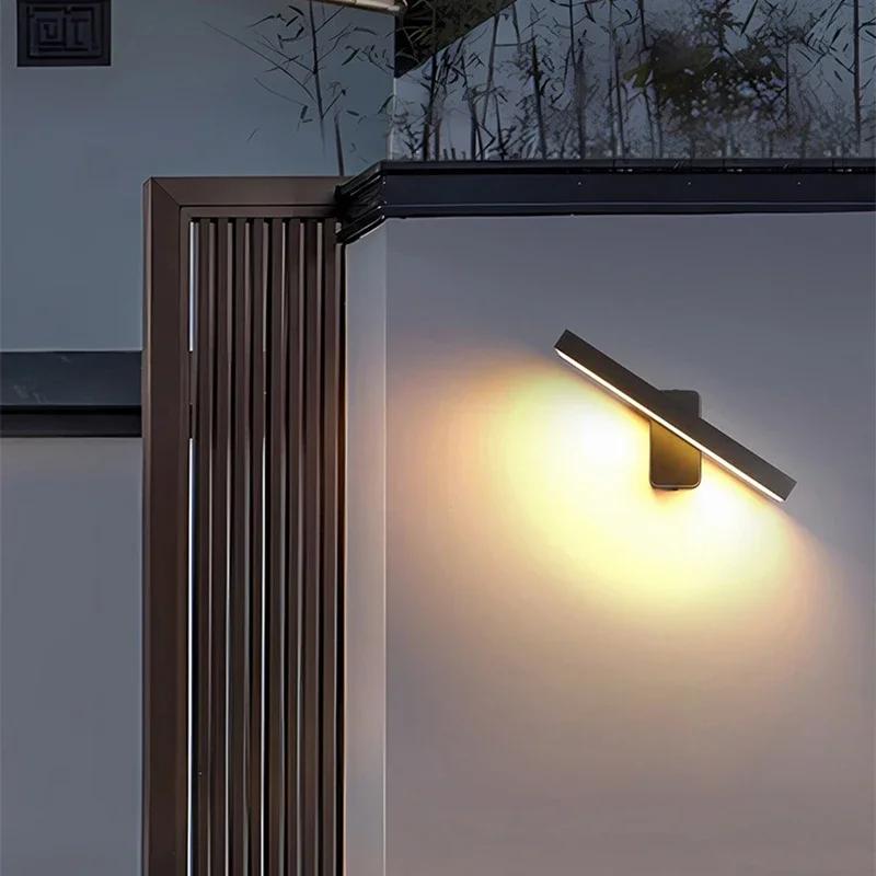 Led Wall Lights Outdoor Waterproof Villa Entrance Fixture Courtyard Living Room Home Decorative Long Strip Aluminium Wall Lamp