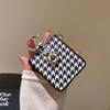 Compatible with Samsung ZFlip6 foldable ring phone case, ZFLIP7 Japanese-Korean plaid camellia leather case protective case