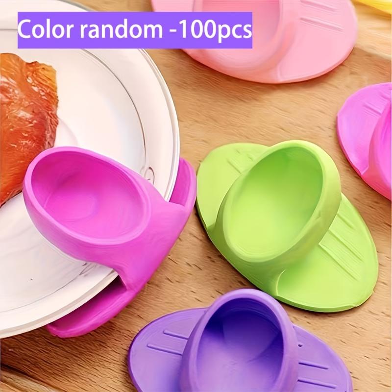 Juego de 2/10/50/100 Piezas de Manoplas de Silicona Coloridas Resistentes al Calor - Seguras para Microondas y Horno, Material TPR Duradero, Diseño 100