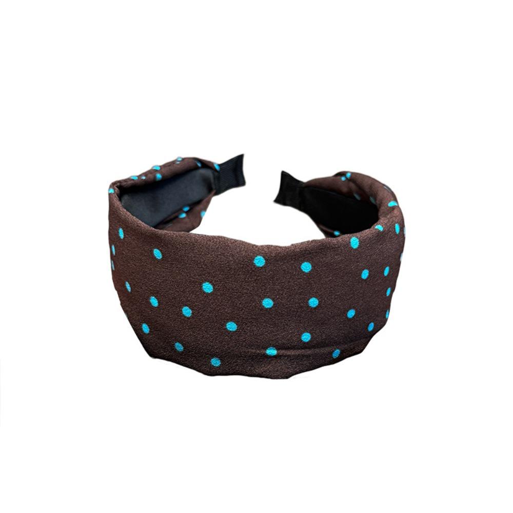 Sweet Wash Face Hair Band Wide Side Hair Accessories French Polka Dots Headband  For Women Girls