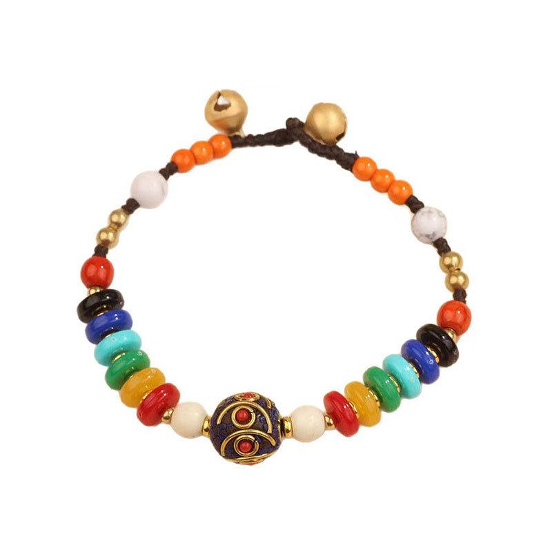 Tibetan-Inspired Retro Beaded Bracelet: Exquisite Handmade Ethnic Jewelry for Women