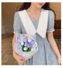 2026 Plus Size French Doll Collar Printed Dress - Retro Waist-Cinched A-Line Skirt for Summer
