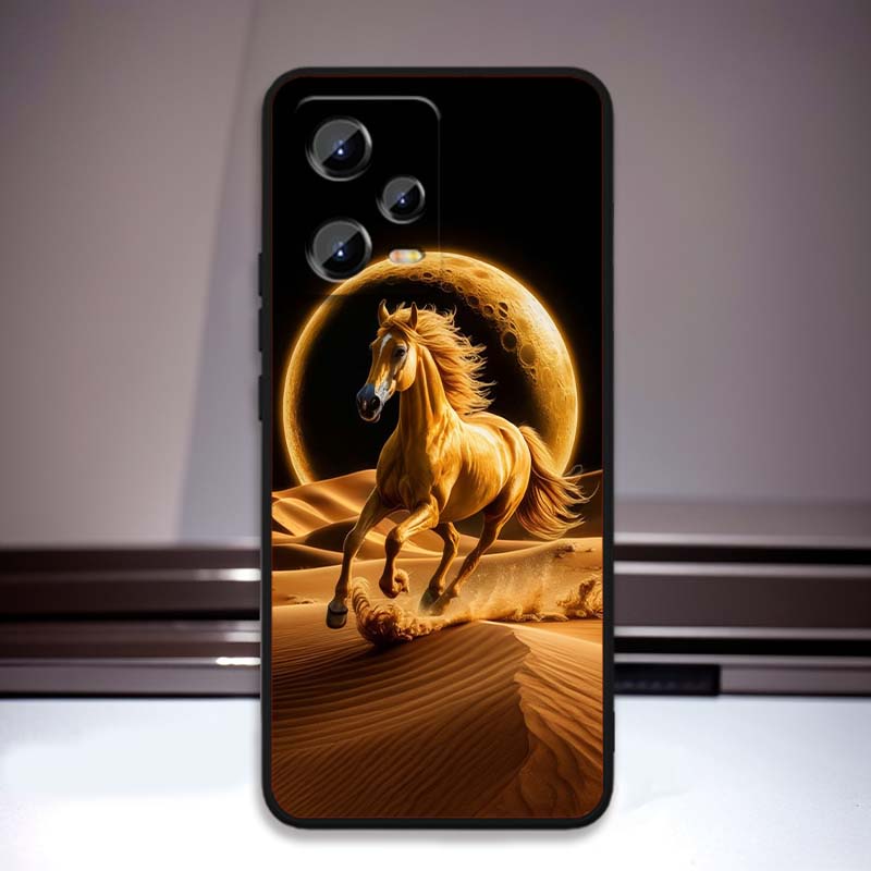 Cartoon Anime Animals Phone Case For Xiaomi Redmi Note 15 14 13 12 12S 11E 11 11S Pro Plus 4G 5G Black Soft TPU