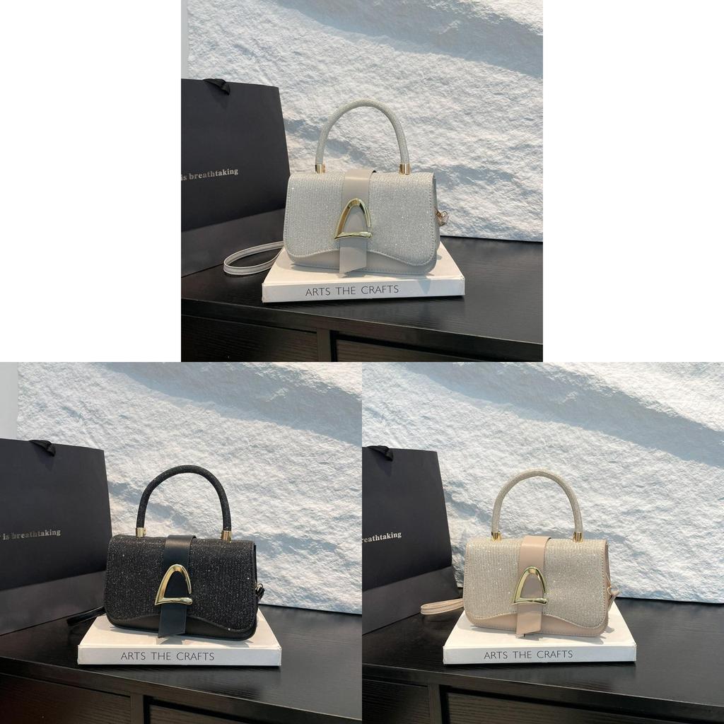 Small Square Bag Pu Leather With Stitching For Casual Daily Use