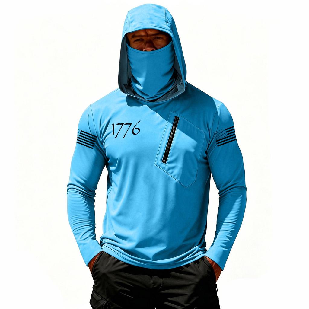 Men's Casual Hooded Long Sleeve Sunscreen Top