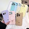 Applicable To Apple iPhone16ProMax Liquid Kitty Cat Mobile Phone Case 15P Magnetic Suction Bracket Fine Hole Protective Case